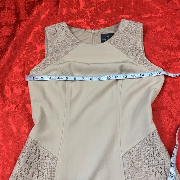 Adrianna Papell sleeveless lace panel a line dress, 4 - Picture 6 of 10